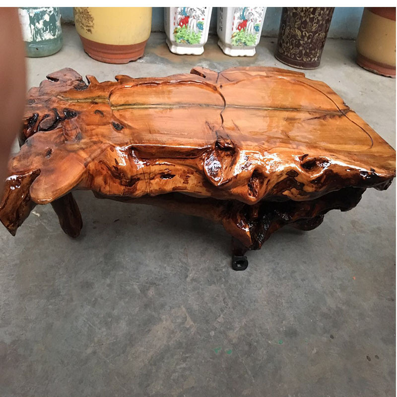 树根根雕茶台 整体茶几实木树根茶桌树桩茶台实木根雕茶海可定制