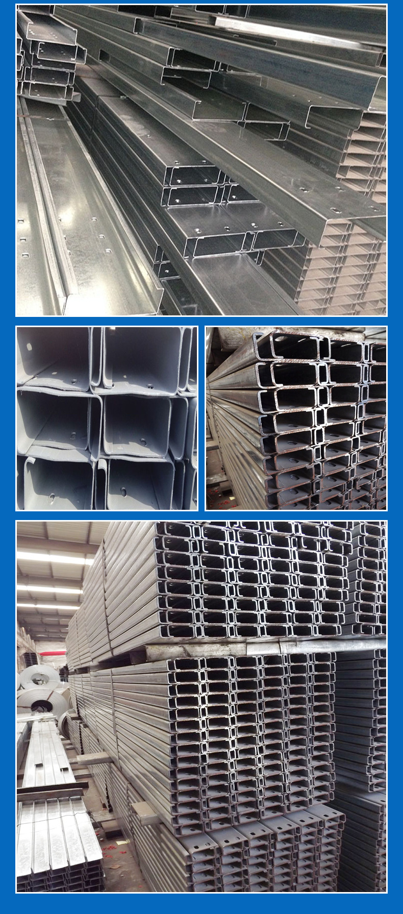 热镀锌c型钢q345冷弯冲孔c型钢 太阳能光伏支架 钢结构檩条cz型钢