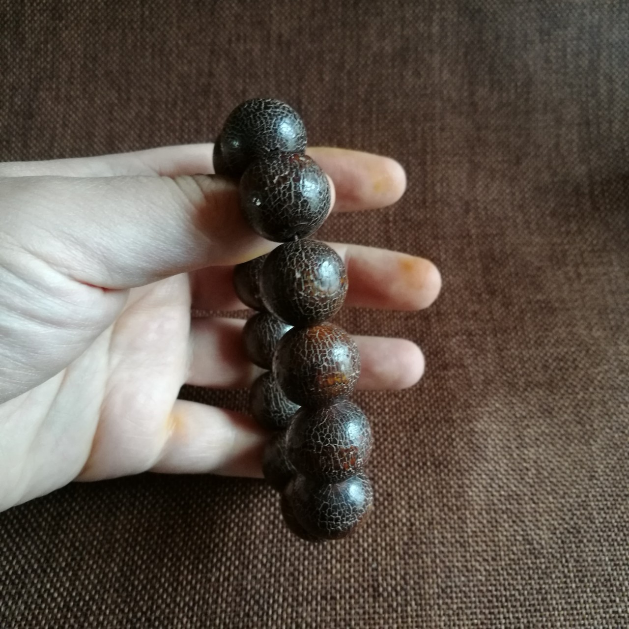 古玩收藏西藏老料风化耗牛角手串男士包浆圆珠手串佛珠念珠