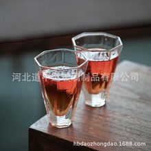 日式耐热玻璃锤纹小茶杯透明品茗杯家用加厚主人杯功夫茶具器