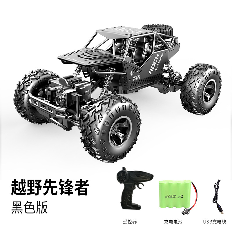 Cross-Border 1:16 Alloy Rock Crawler Mountain Bigfoot Anti-Fall Four-Wheel Drive Remote Control Car Toy Model Light off-Road Vehicle