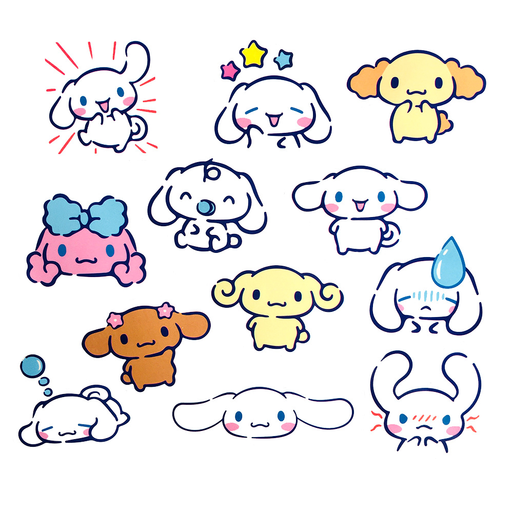 38张可爱大耳狗防水手账贴纸爱心动物拉杆箱笔记本头盔不干胶贴画