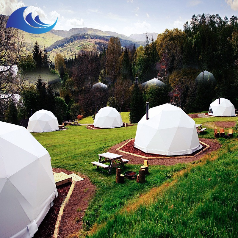 户外活动野营篷房 星空球形帐篷酒店 透明度假营地半球形帐篷
