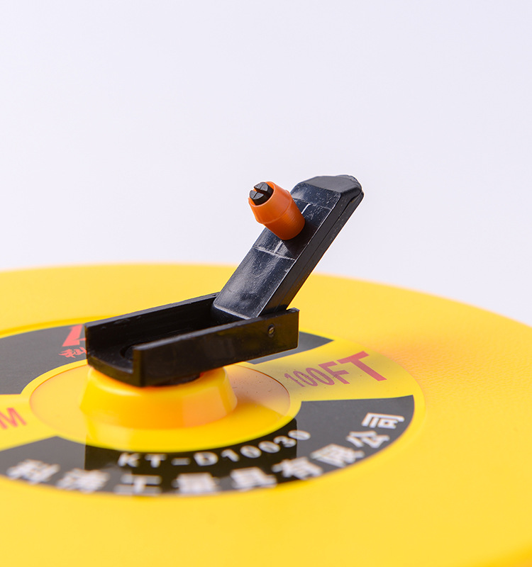 厂家批发高质量麻布手摇式布卷尺圆盘尺50米100米红布尺一件代发