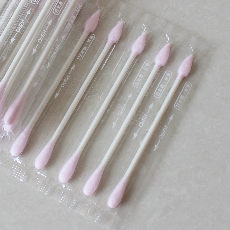 日本makoto家用一次性双头尖圆头化妆棉球卸妆棉签棉棒脱脂棉花球