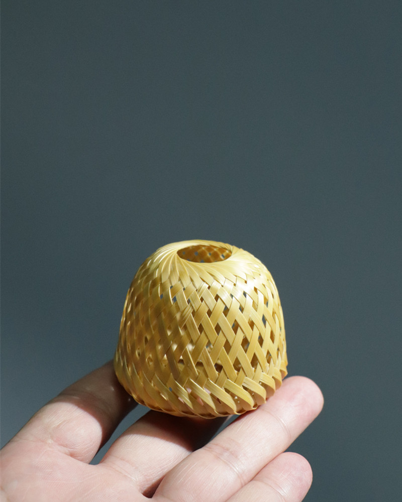 手工竹编盖置藤编盖托盖碗紫砂壶盖托日本茶道手工茶席