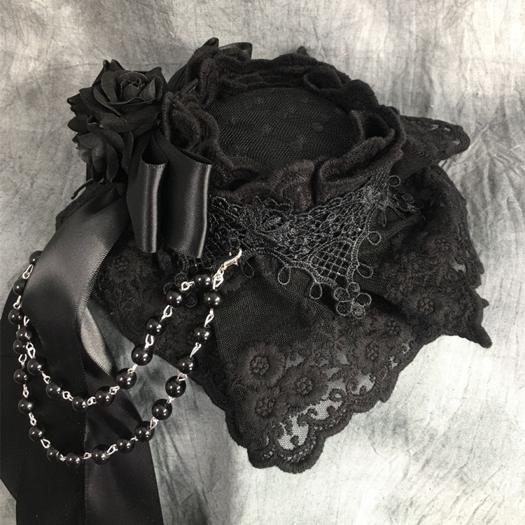 哥特复古暗黑小礼帽洛丽塔头饰万圣节发饰欧美吸血鬼写真晚会饰品