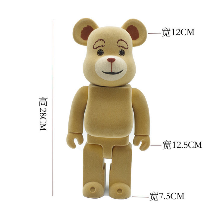 bearbrick400%暴力熊积木熊潮流公仔玩偶手办模型摆件纯白色黑色
