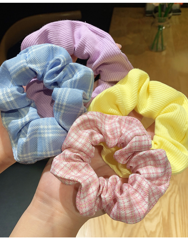 韩版时尚新款奶油大肠发圈 高弹力大号成人皮筋地摊发饰批发货源