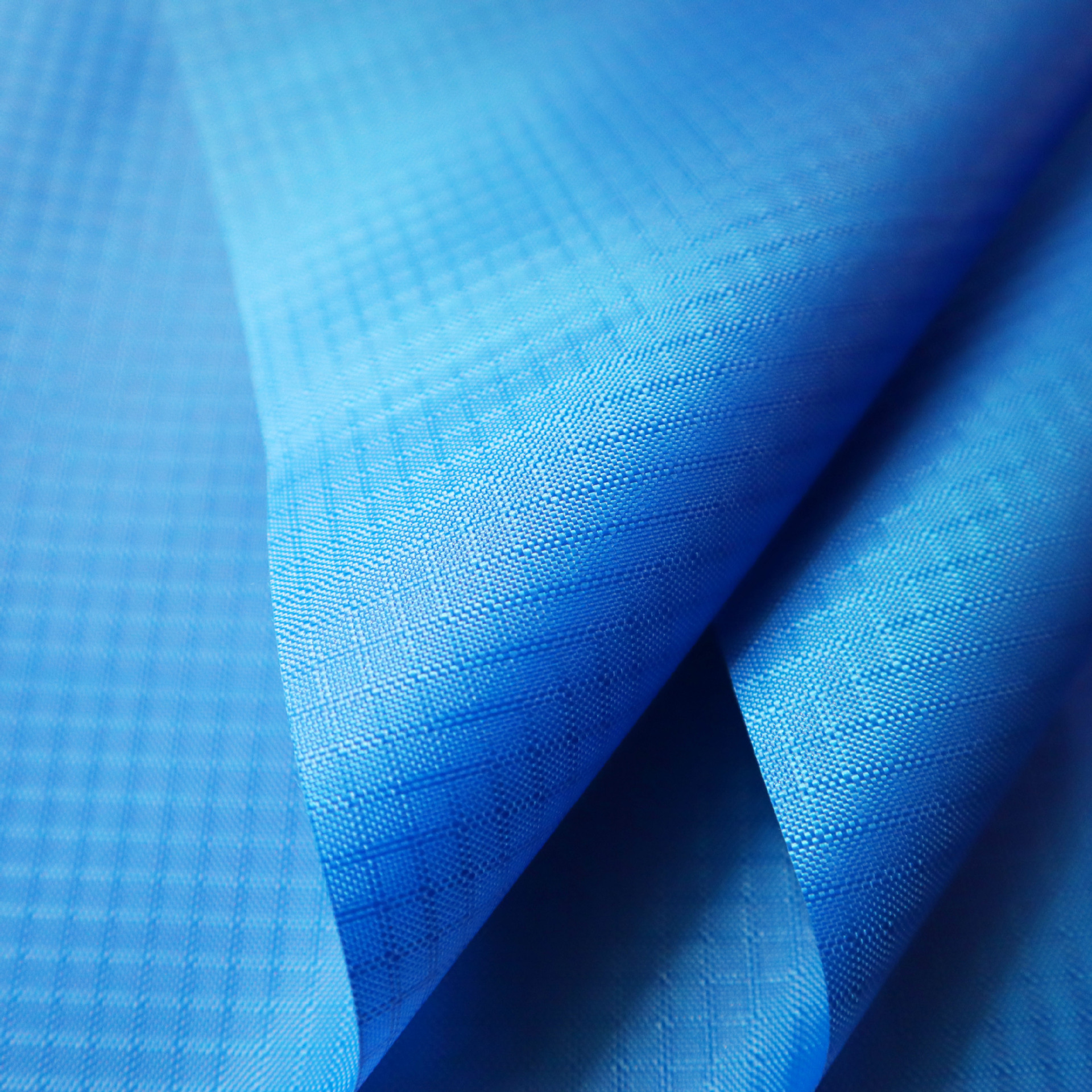 420d蓝色双线格牛津布防水pu涂层两次手袋背包箱包面料