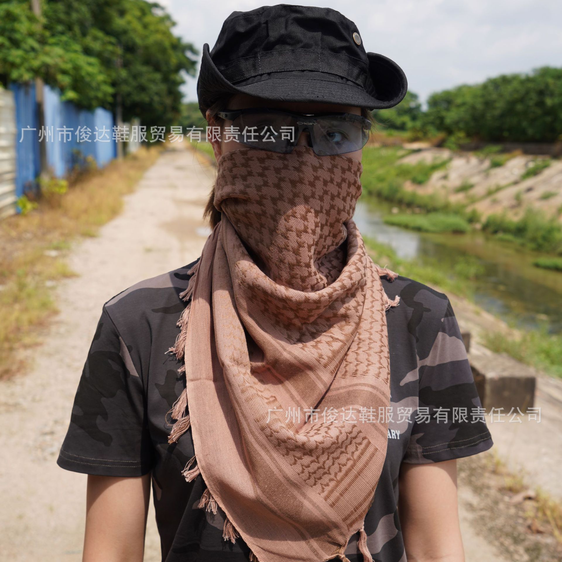 阿拉伯方巾军迷户外战术围巾套脖加厚款围脖保暖防风男女纯棉头巾