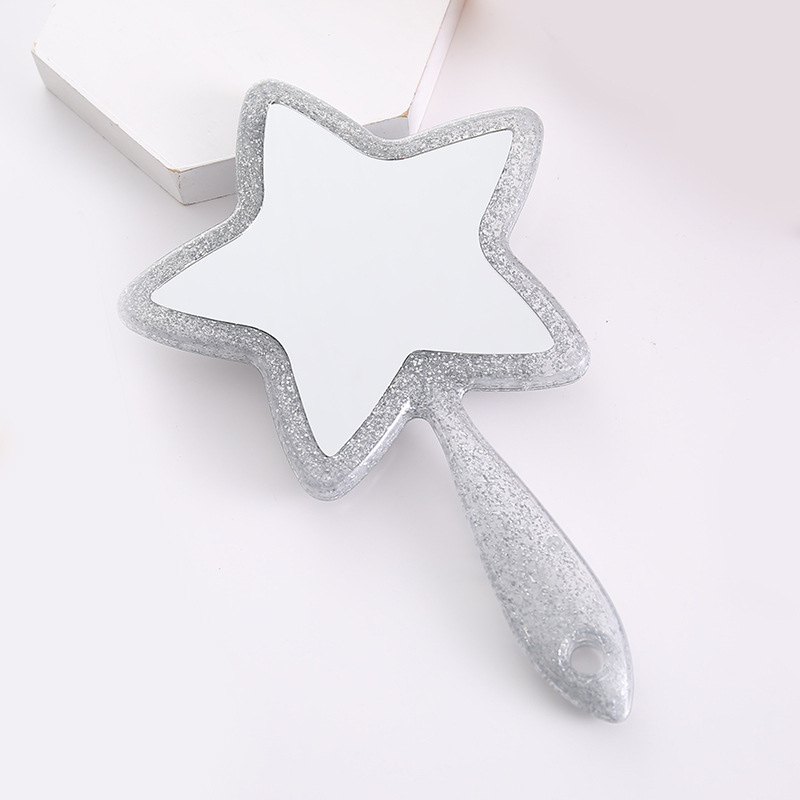 Gift Gift Customized Hand-Held Makeup Mirror Cross-Border Five-Pointed Star Hand-Hold Mirror Single-Sided HD Hand-Held Makeup Mirror