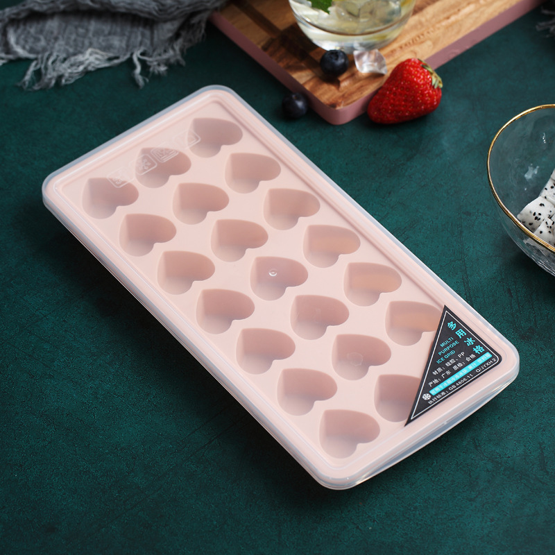 21 Grid Heart-Shaped round Silicone with Lid Ice Cube Mold Ice Maker Ice Lollipop Mould Whiskey Ice Balls Mold 0415