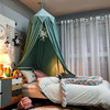 ins Children&#39;s Room Dome tassels Bed curtain Bed mantle Tent lace Mosquito net suspended ceiling game Punch holes install