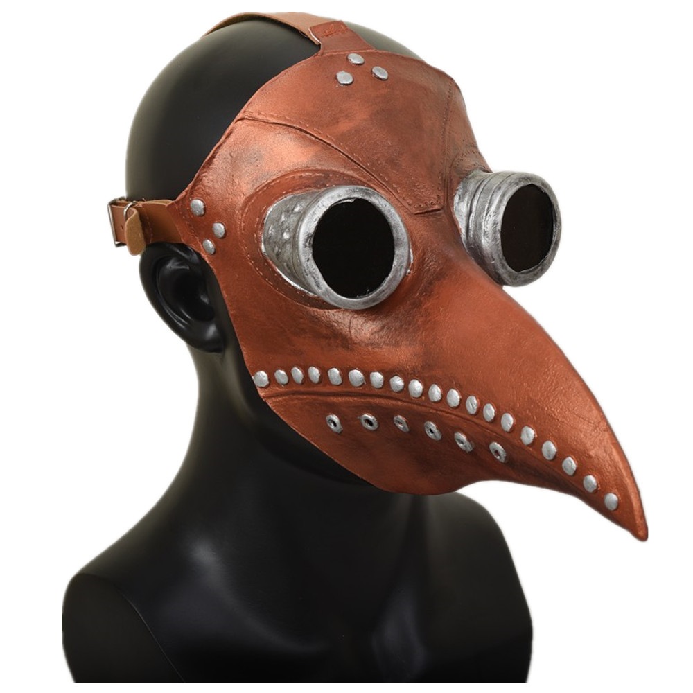蒸汽朋克瘟疫医生面具乳胶头套鸟嘴乌鸦舞会面罩万圣节道具 mask