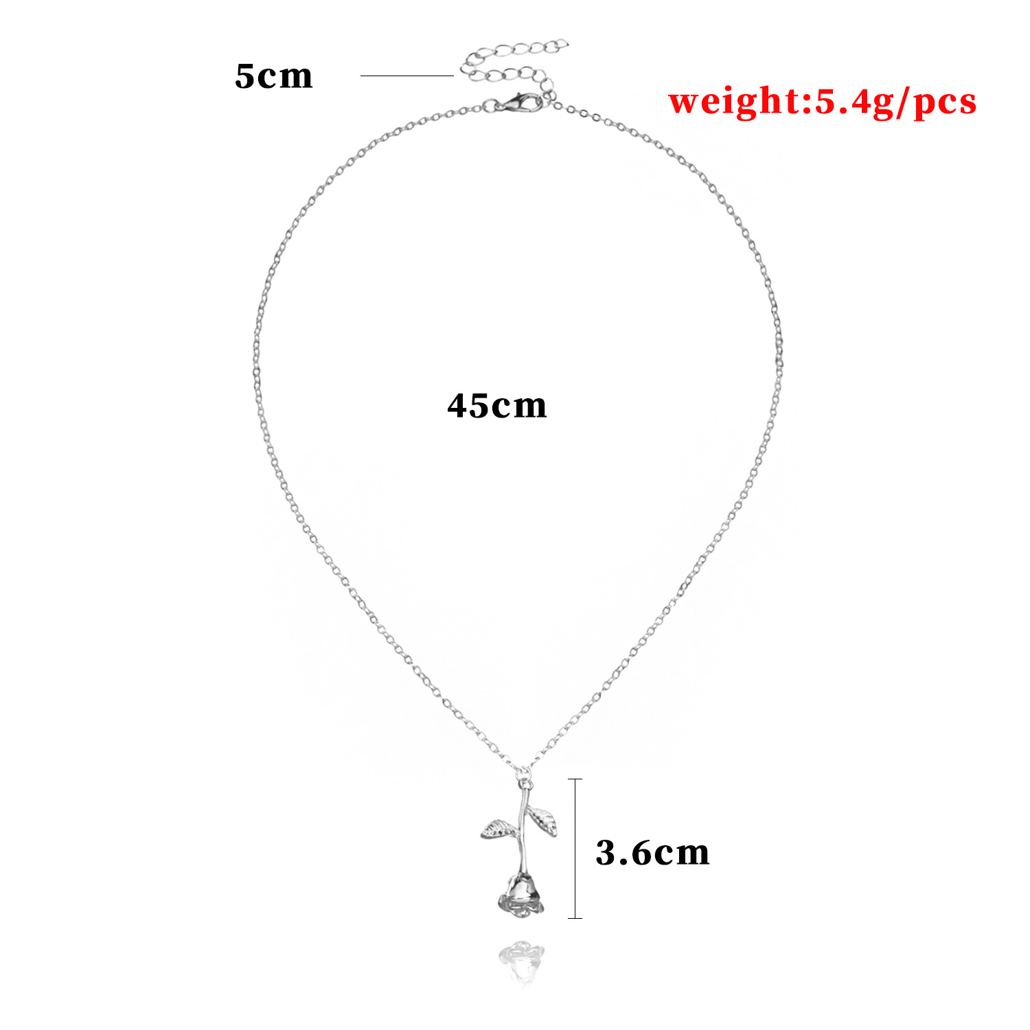 Europe and America Cross Border New Accessories Exquisite Rose Pendant Necklace for Girlfriend Valentine's Day Gift Wholesale