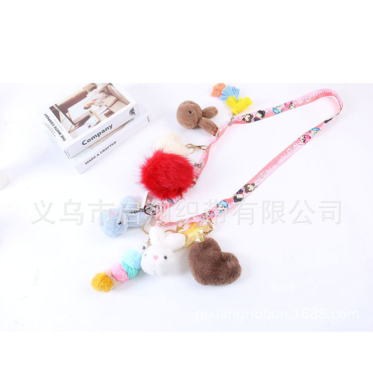 Factory Direct Supply Crossover Portable Lanyard Plush Toy Strap Rope Student Water Bottle Lanyard Back Water Hose