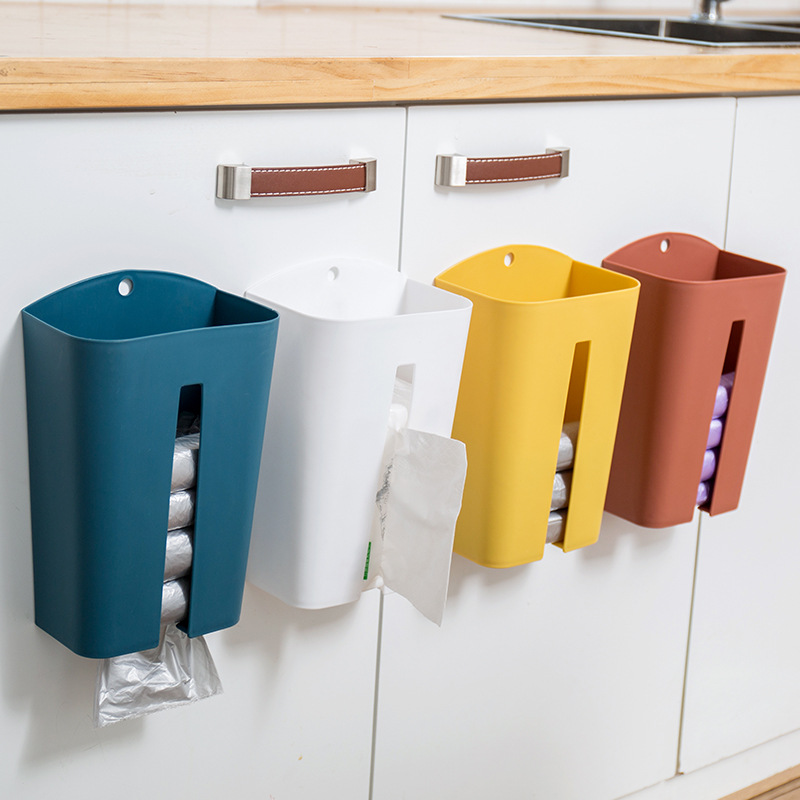 厨房垃圾袋收纳盒塑料袋壁挂式抽取装放购物袋子收纳盒收纳整理架