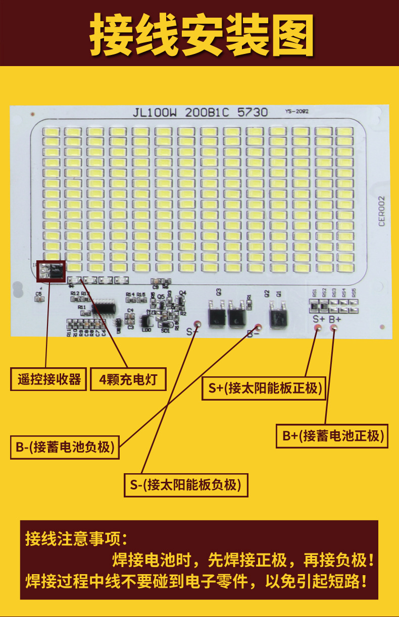 2vled太阳能光源太阳能灯太阳能投光灯路灯苹果灯光源板