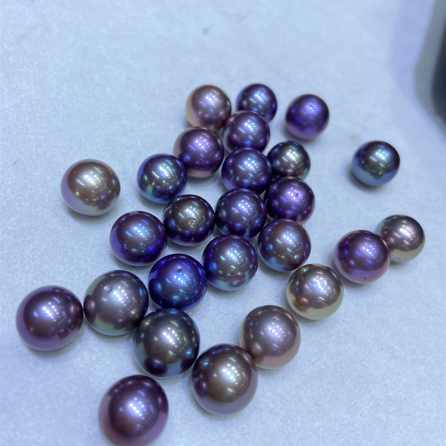 10-11mm淡水有核珍珠裸珠 炫彩大珍珠 怪色正圆无暇散珠批发