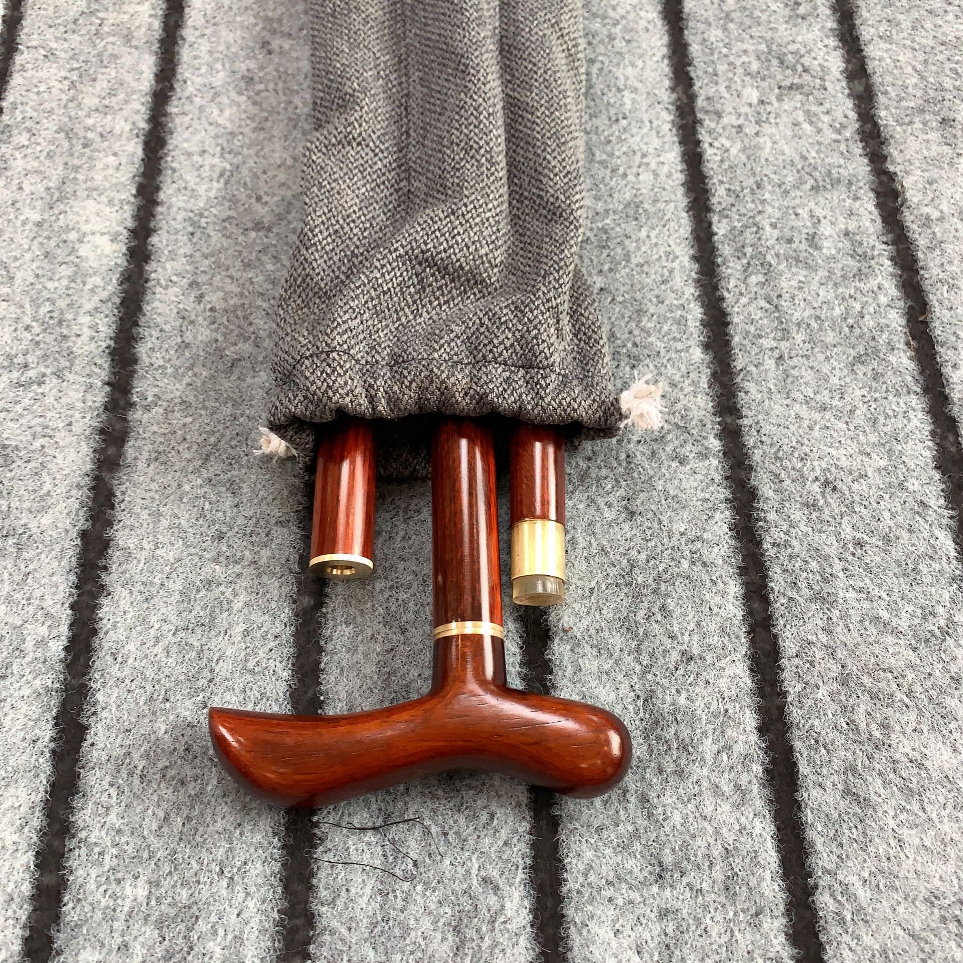 实木手杖 紫檀拐杖三节文明杖可拆卸 老人拐杖木质工艺品礼品批发