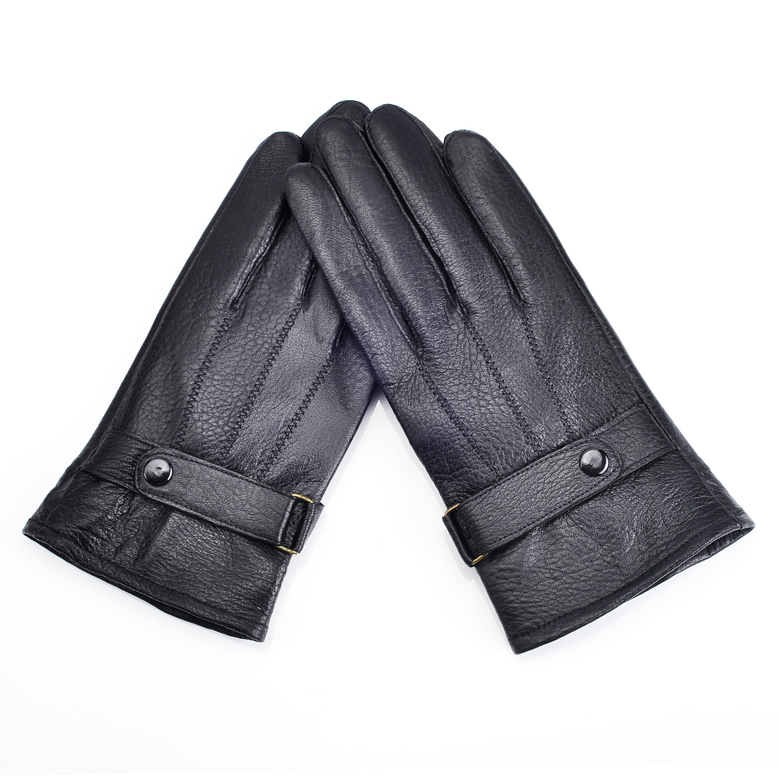 海宁真皮男士保暖手套冬季厚款骑行开车加绒皮手套加厚真皮手套