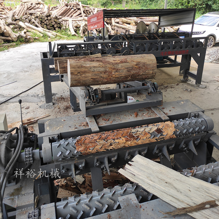 链板断木锯木工截断锯圆木锯木机双端齐头锯木材多片锯自动截木机