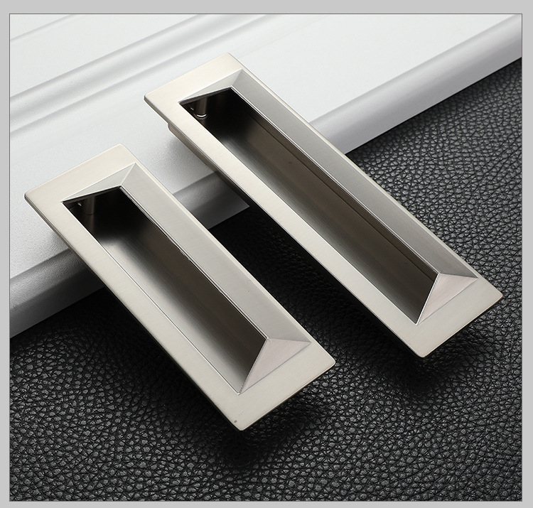 现代简约暗藏暗扣抽屉柜门拉手铜色金色灰色黑色内嵌黑色衣柜把手