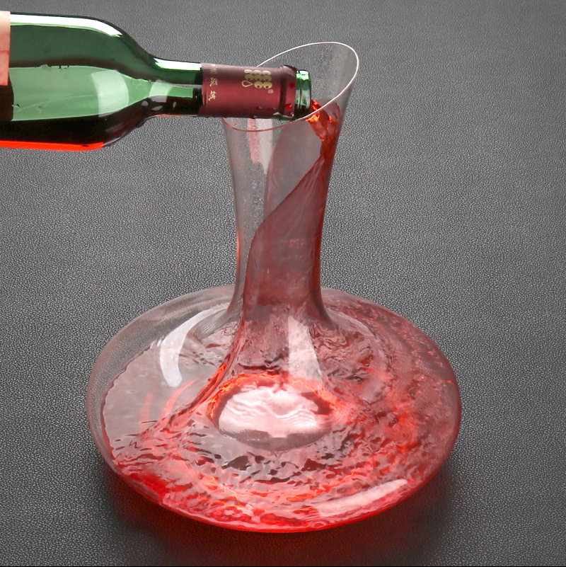 厂家批发无铅水晶玻璃红酒醒酒器倒酒器带把醒酒酒具分酒器大扎壶