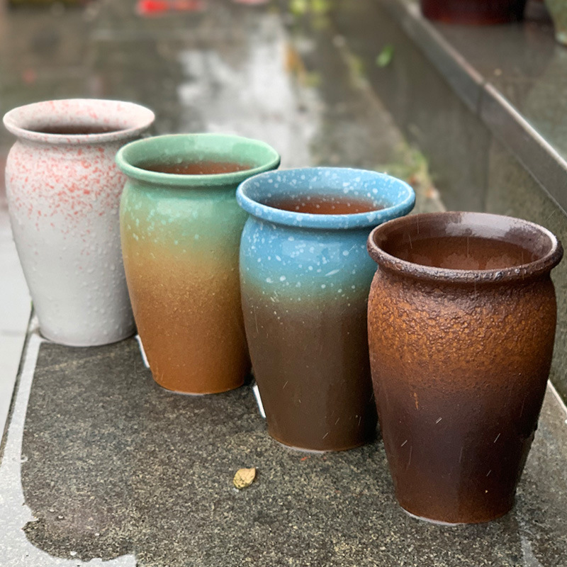 多肉植物花盆多肉花盆粗陶绿植大中号老桩高花盆陶瓷复古个性微瑕