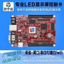 灵信LS-E5控制卡网口+串口+U盘LED二次开发调试显示板单双色可用