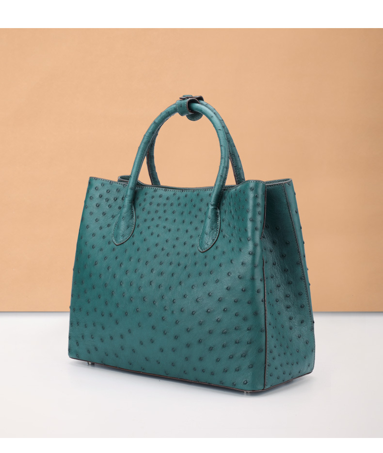 新款南非鸵鸟真皮女包时尚手提包潮流欧美单肩斜挎包大容量女包