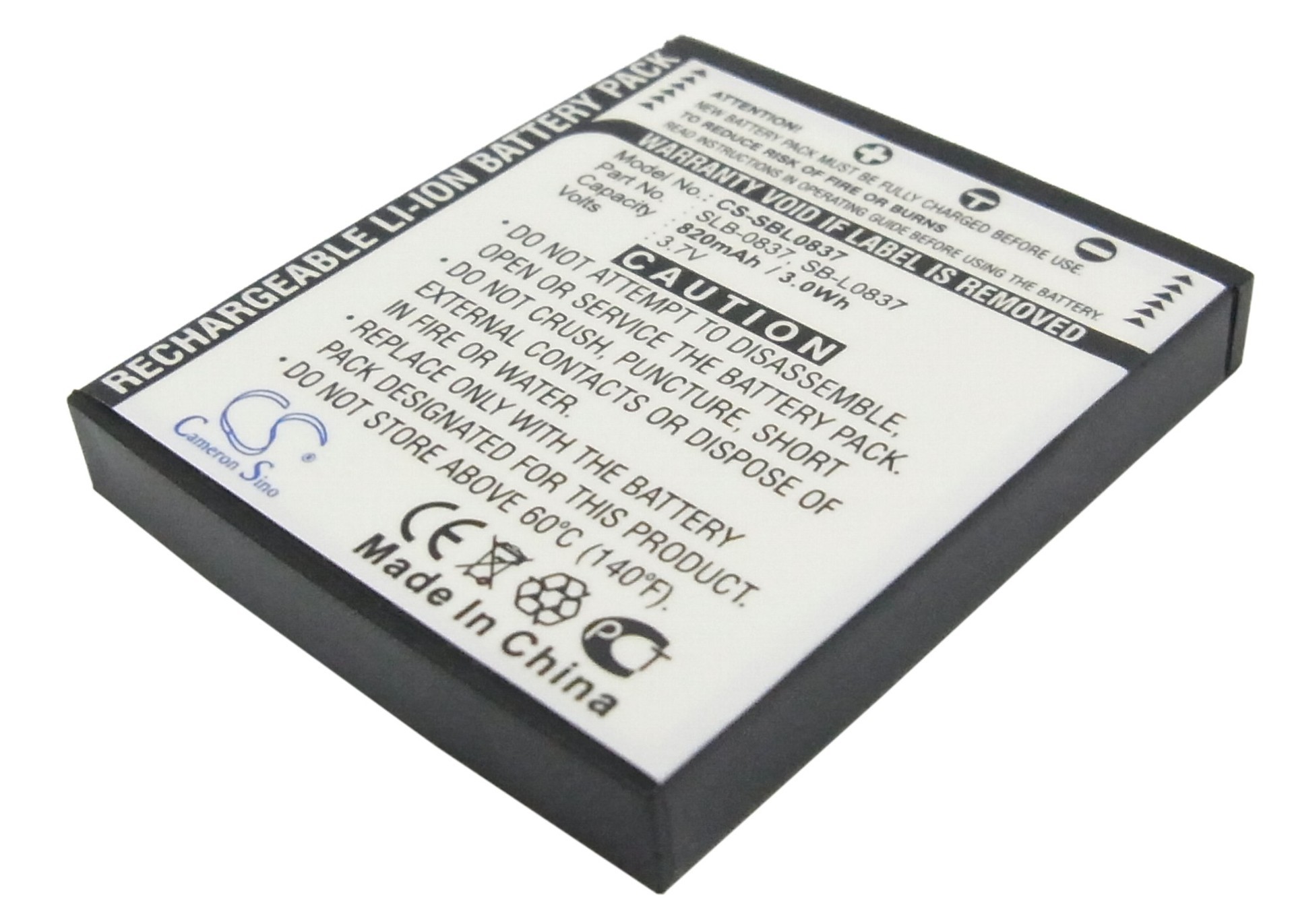 厂家直供cs适用三星 digimax i6 pmpslb-0837 820mah相机电池采购价格