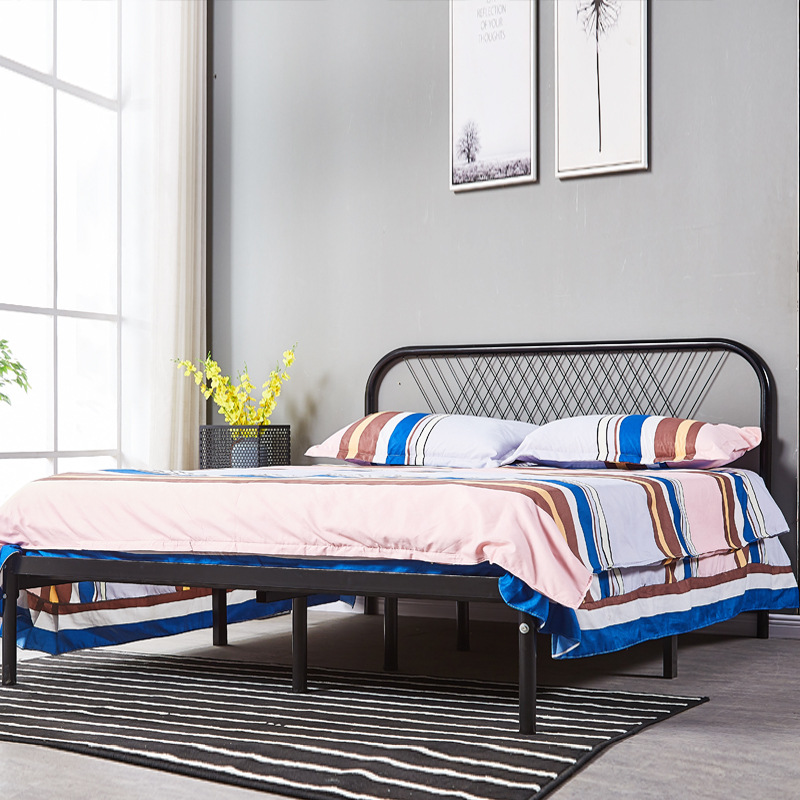 北欧现代铁艺双人床 酒店公寓铁架床 少女公主床家用卧室铁艺床