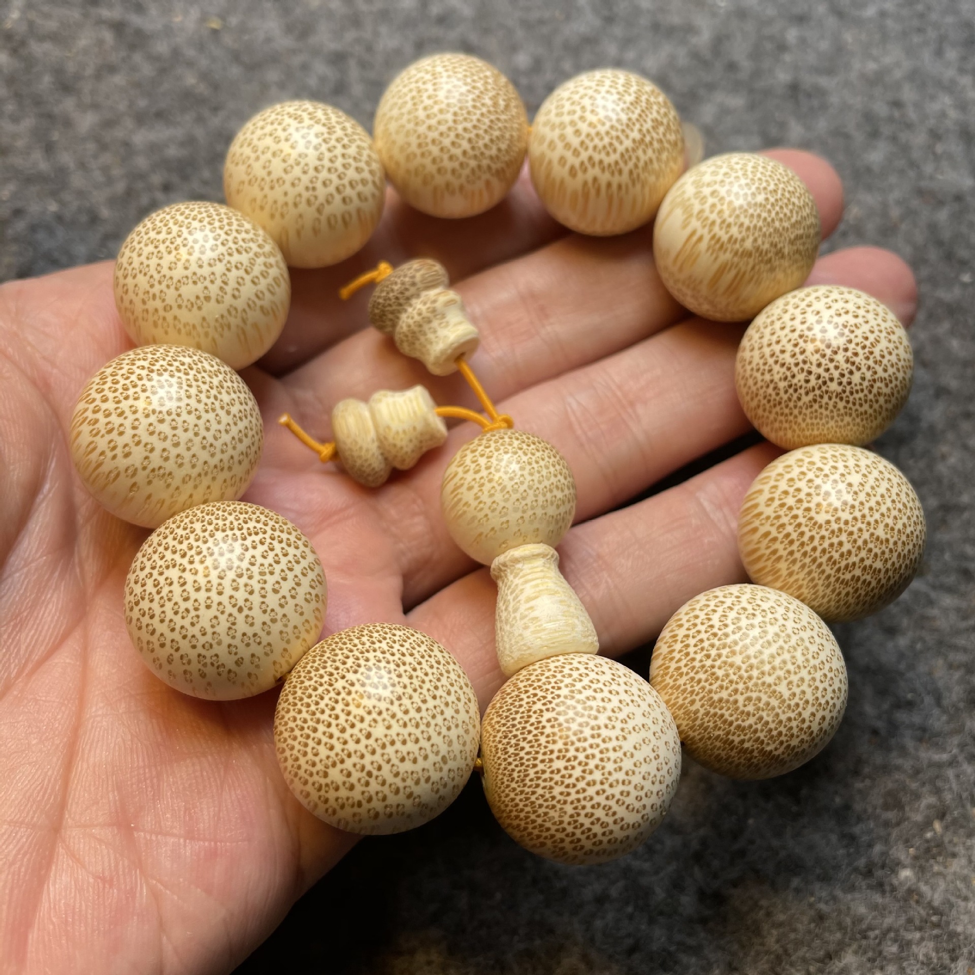 龙血金丝竹手串佛珠手链蛇纹木手链老料高密竹子竹质佛珠文玩首饰