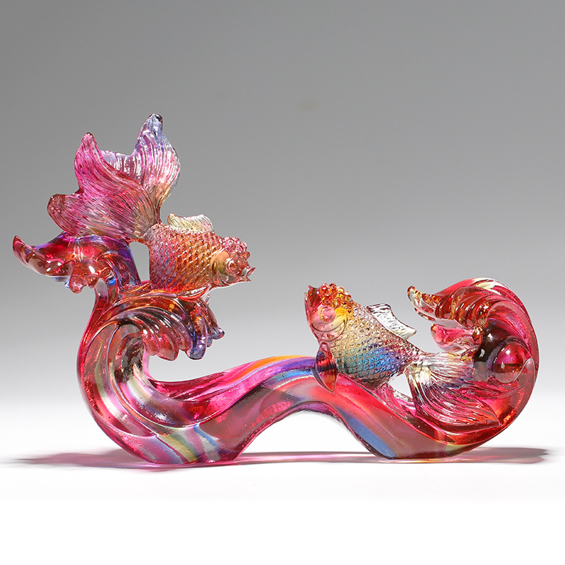 琉璃鱼如意摆件新房搬新房装饰乔迁礼品送闺蜜姐妹结婚礼物