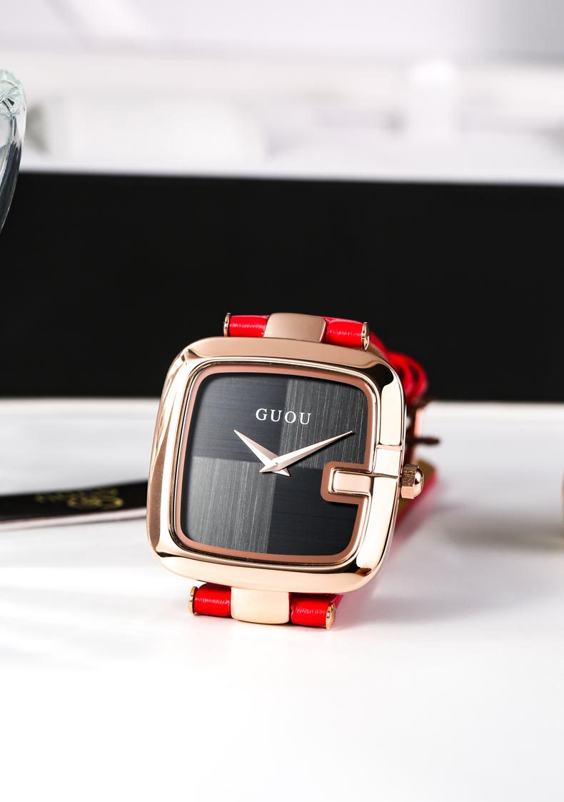 gedi新款女士网带手表文艺复古方形学生石英防水手表直播一件代发