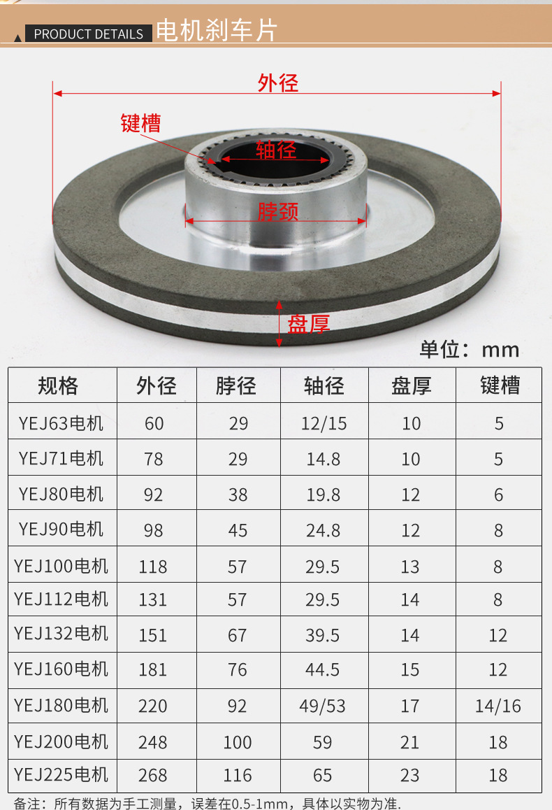 电动车刹车片规格图片