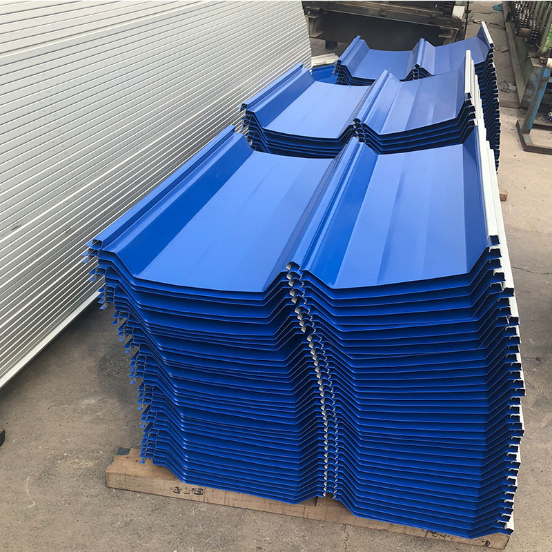 天津360度yx66-394-788型角驰 彩钢蓝色820型咬口型暗扣角驰瓦