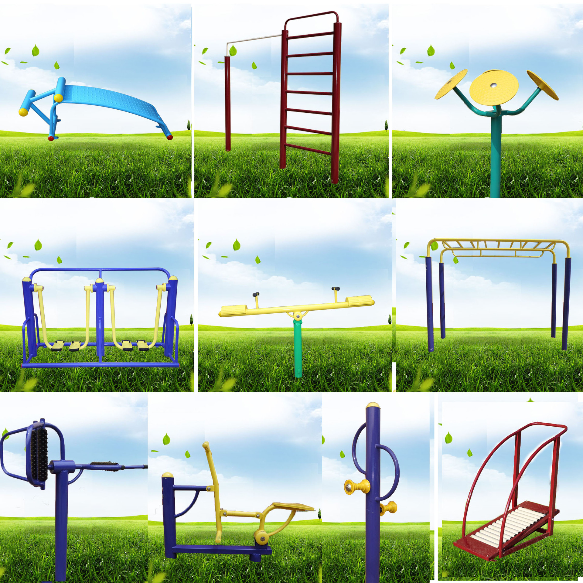 新国标室外健身路径社区广场公园老人运动器材10件套包邮到县市