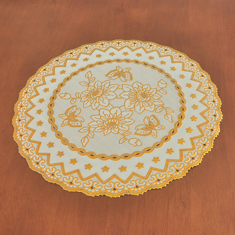 隔热垫塑料餐桌垫欧式餐垫酒店托盘垫烫金碗盘垫花瓶垫子 38cm圆