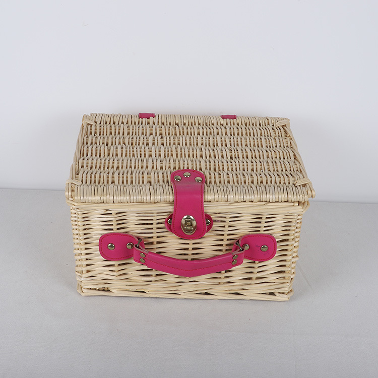 Wicker Packaging Basket Wine Box Shandong Wicker Factory Empty Picnic Basket Empty Storage Basket