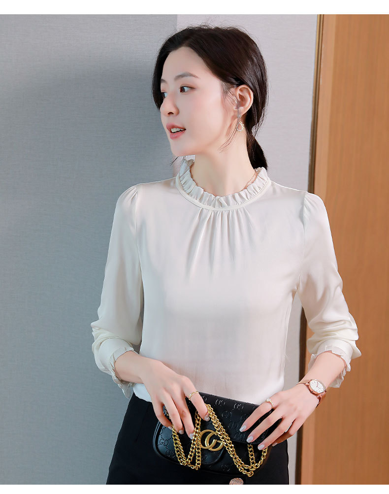 上海旗袍厂kq-50201真丝衬衫女2020年新款桑蚕丝小衫百搭潮复古港味