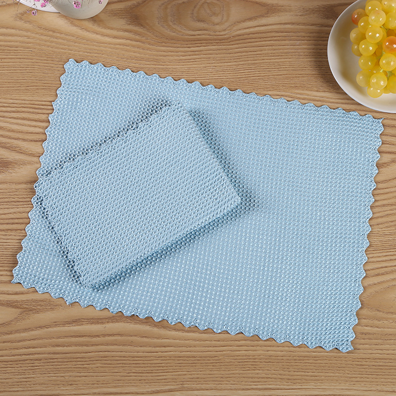 Factory Small Waffle Polyester Cotton Rag Kitchen Household Household Cleaning Scouring Pad Dishcloth Custom Wholesale