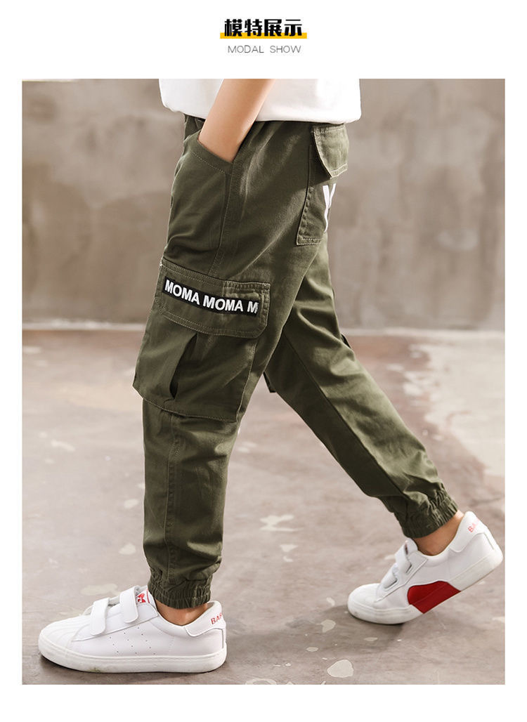 童装男童工装裤2022秋装新款儿童春秋韩版男孩中大童休闲长裤子潮