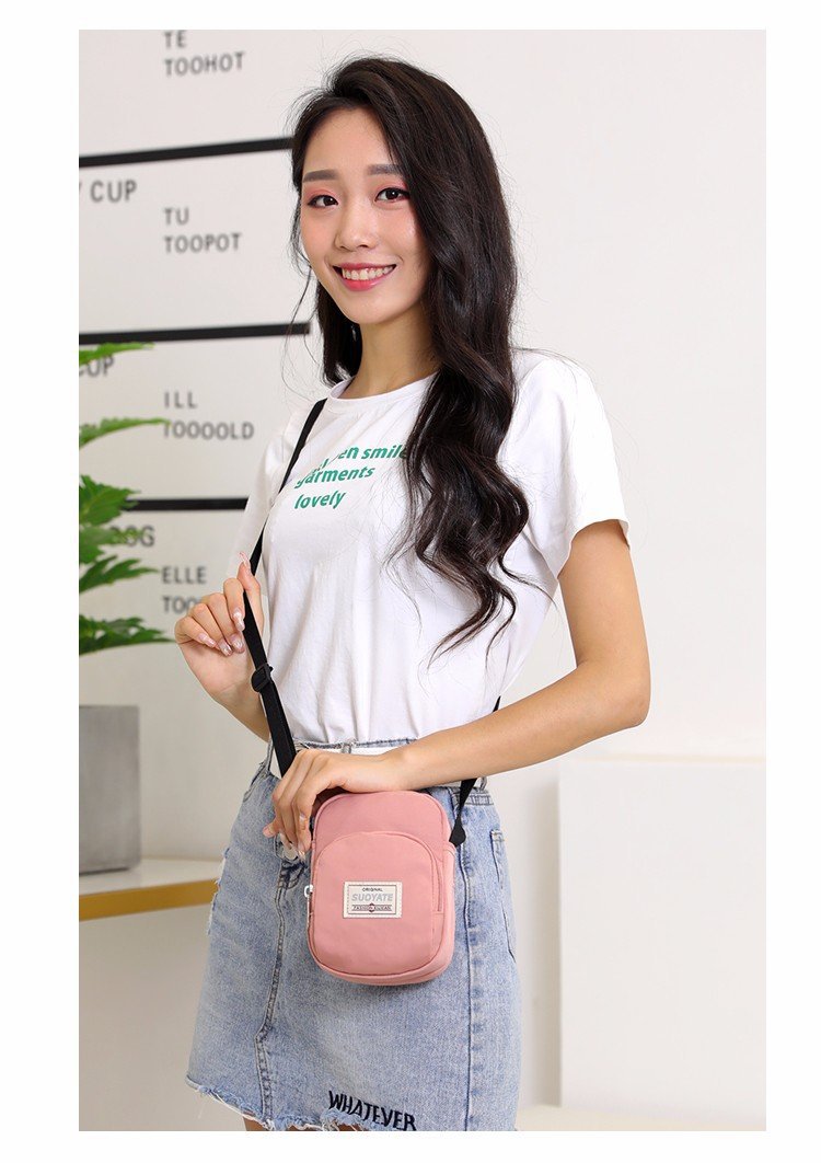 女士竖款手机包夏天潮女迷你小包包休闲百搭斜跨包纯色单肩包