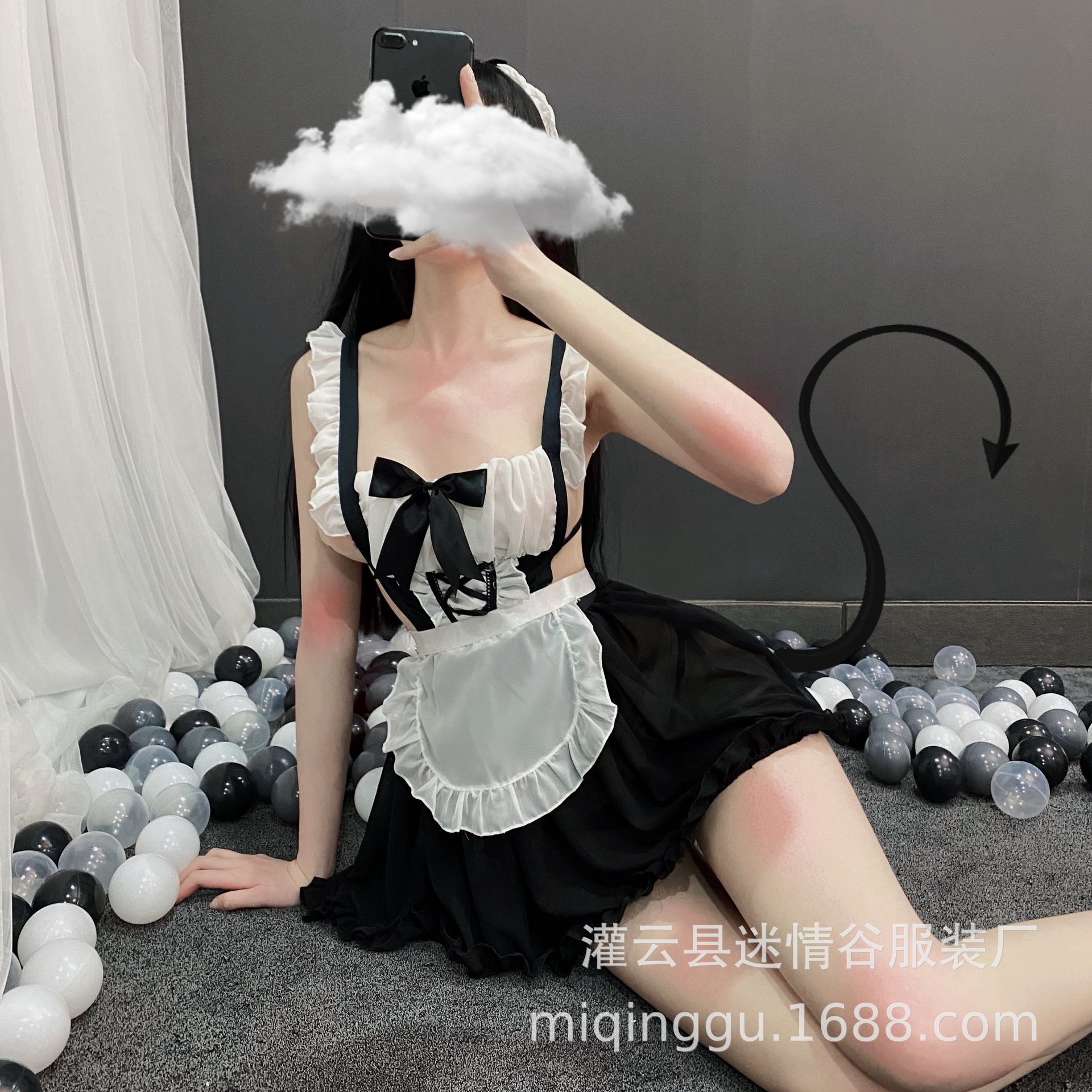 迷情谷性感情趣内衣蕾丝女仆诱惑装 雪纺女佣制服网红主播兔女郎