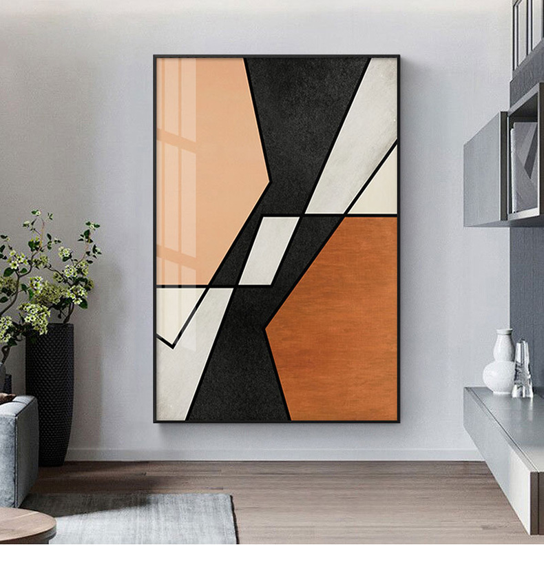 玄关过道装饰画现代简约抽象走廊尽头色块轻奢挂画客厅大尺寸壁画