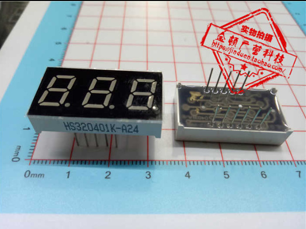 4英寸三位一体共阴高亮红色3位数码管 hs320401k-a24 厂家直销