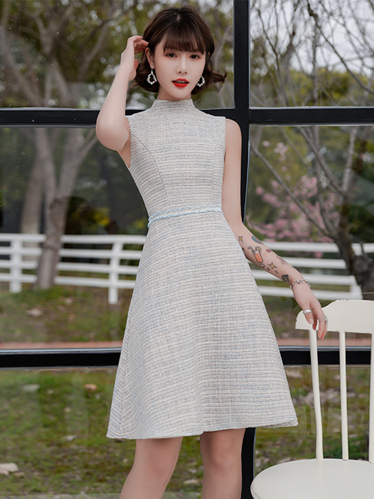 晚礼服宴会女小个子短款生日派对名媛气质平时可穿显瘦主持连衣裙